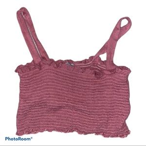 clay pink stretchy cropped tank top